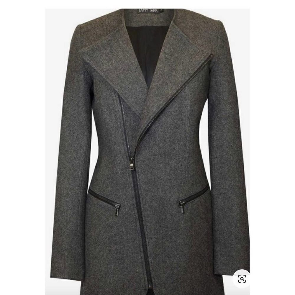 Jamy Tarr Tweed Yarndye Moto Coat NWT M